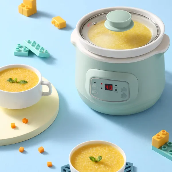 220V 1L Mini Electric Stewing Pot Ceramic Inner Multi Cooker Household Automatic Electric Slow Stewer - Image 4