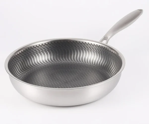 316 Stainless Steel Wok Honeycomb Frying Pan Steak Cooking Flat Bottom Non-Stick Pan Induction Cooker Universal Kitchen Cookware - Image 7
