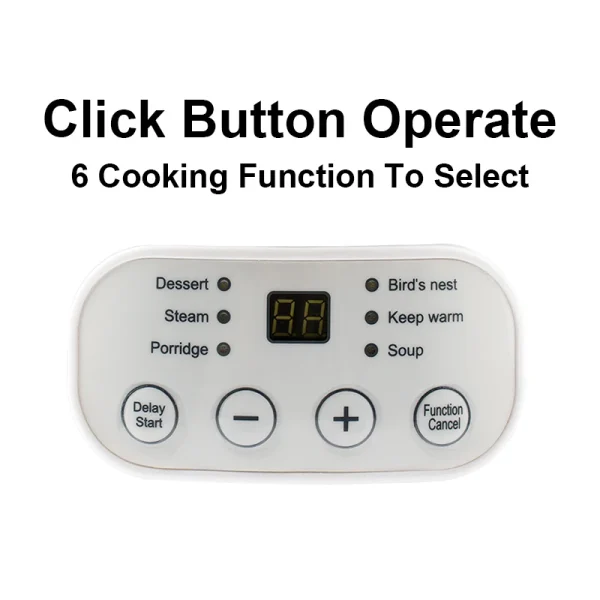 110V/220V Electric Ceramics Slow Cooker Water Stew Soup Porridge Health Pot Eggs Meal Steamer Simmer Baby Food Cooking Machine - Image 6