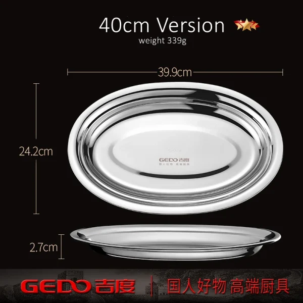 LFGB Certificated 304 Stainless Steel Fish Steaming Plate Ultra Durable Never Broken Seafood Dish Easily Clean Barbecue Cutlery - Image 9