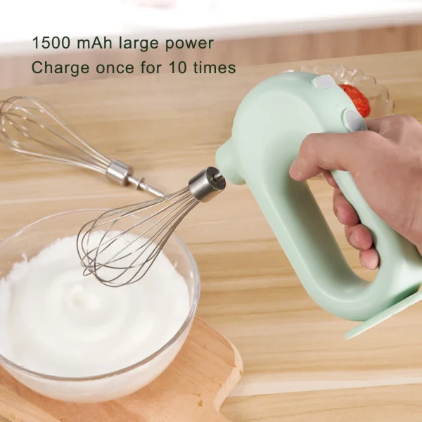 4 Gears Adjustable Egg Beater Electric Mixer Kitchen Gadget Quick Charging 1500mAh Battery-operating Convenience USB Charge - Image 3