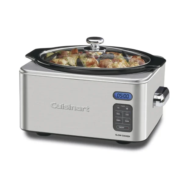 Programmable Slow Cooker 6.5Qt Touchpad Control LCD Display Automatic Shut-Off Keep Warm Cooking Timer Stainless Steel Cooking - Image 3