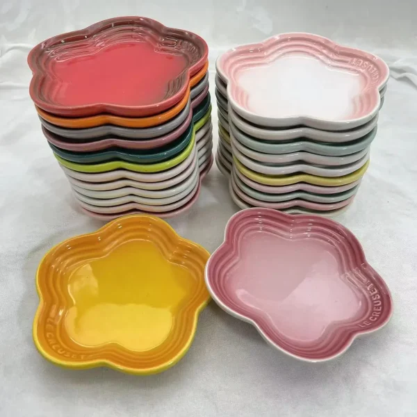 Dishs Spit Ceramic Small Tableware Color Plum French Cake Dish Cool Bone Plates Dessert 14cm Sauce Blossom Plate Gradual - Image 4