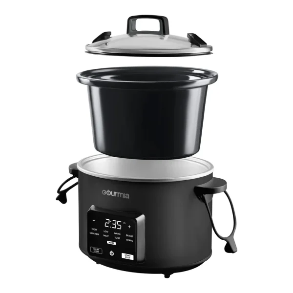 4.5QT Programmable Slow Cooker with 5 Presets Automatic Keep Warm Digital Display Customizable Timer Dishwasher Safe Parts - Image 3
