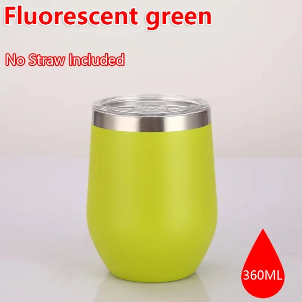360ml Stainless Steel Eggshell Wine Tumbler Double Wall Vacuum Insulated Cup for Coffee Tea Office Home Travel - Image 12