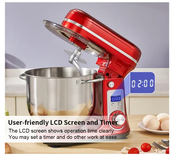 BioloMix Kitchen Food Stand Mixer, Blender, Quiet Motor, Cream Egg Whisk, Whip Dough Kneader, 6-Speed, 1200 W, 6 L, DC - Image 2