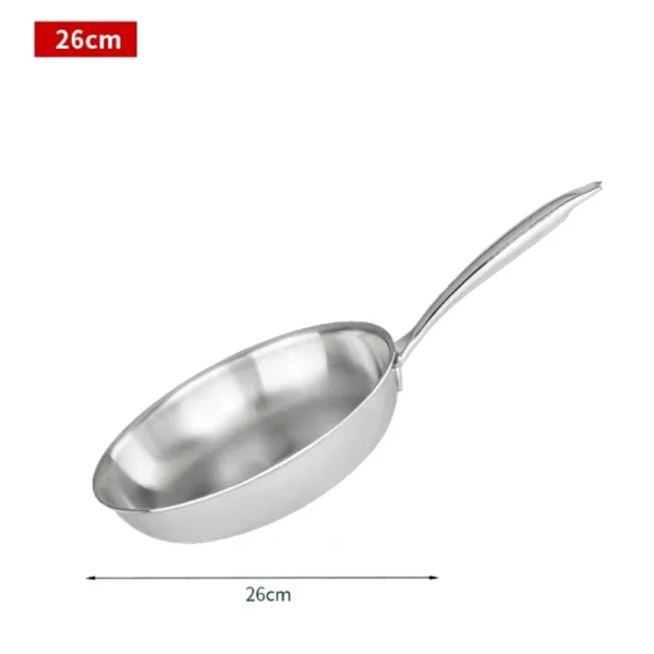 Stainless Steel Frying Pan, NonStick Pan Fried Steak Pot  Uncoated Kitchen Cookware For Gas Stove and Induction Cooker - Image 7