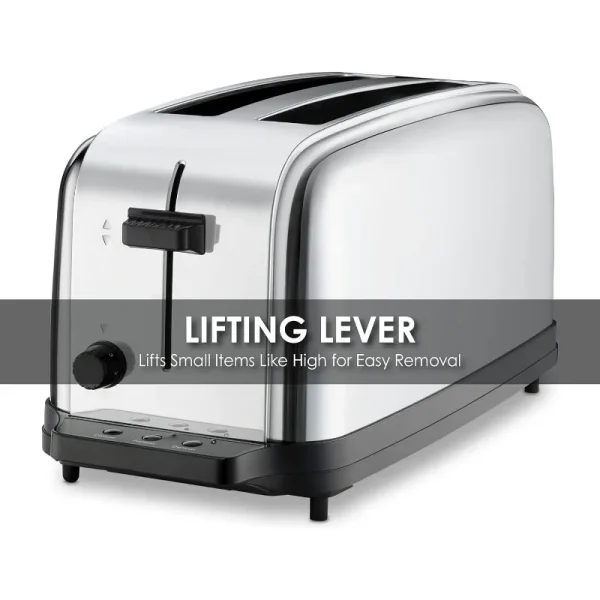 Commercial WCT704 4 Slice Extra Long Slot Light Duty Pop-Up Toaster, 120V, 5-15 Phase Plug - Image 3