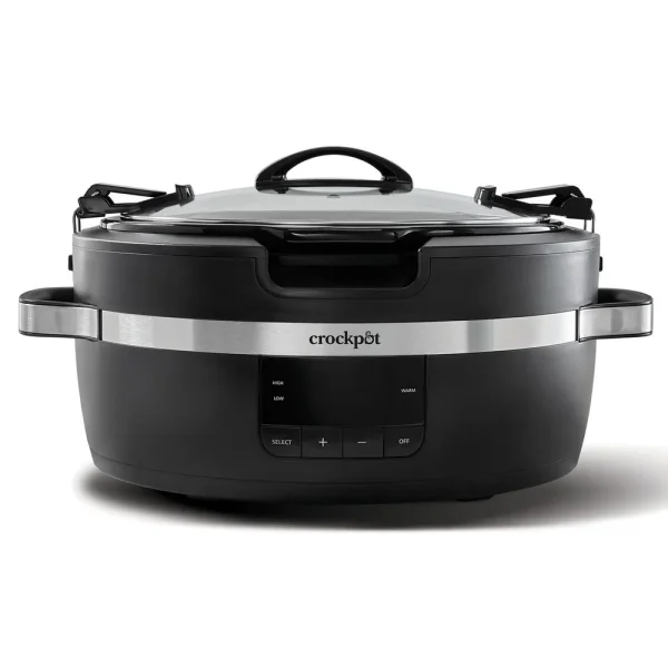 6 Quart Digital Slow Cooker Programmable Timer Insulated Design Automatic Keep Warm Touch Control Easy Carry Handles Dishwasher - Image 2