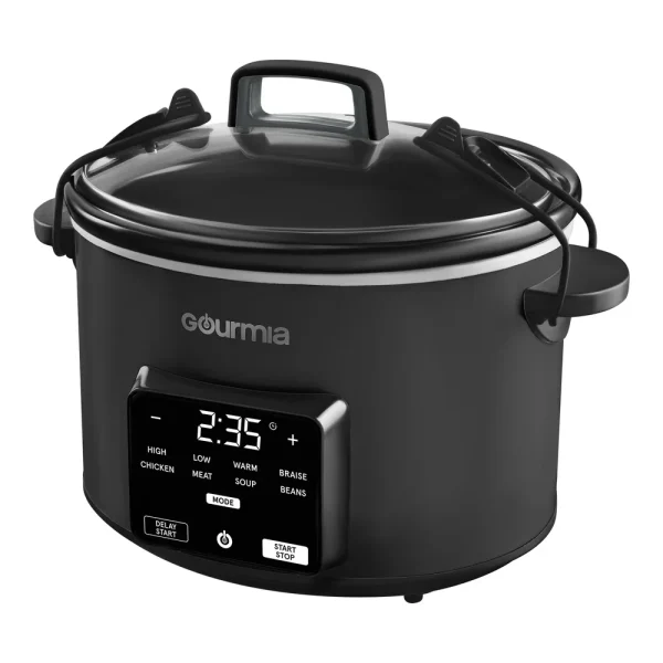 4.5QT Programmable Slow Cooker with 5 Presets Automatic Keep Warm Digital Display Customizable Timer Dishwasher Safe Parts - Image 5