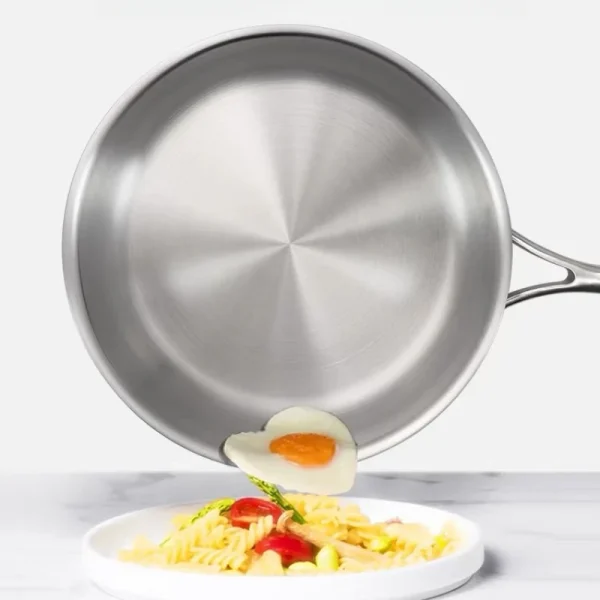 Stainless Steel Frying Pan, NonStick Pan Fried Steak Pot  Uncoated Kitchen Cookware For Gas Stove and Induction Cooker - Image 5
