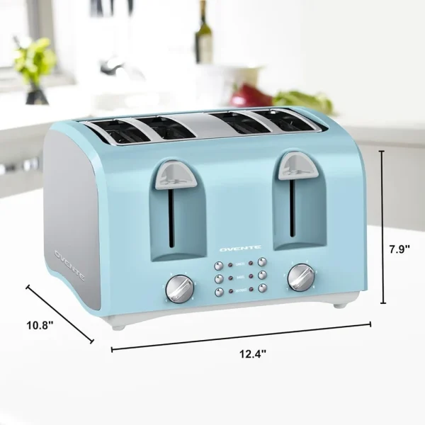 4 Slice Toaster with Extra Wide Slots 1400W Dual Independent Controls 6 Shade  Defrost Reheat High Lift Lever Kitchen - Image 6