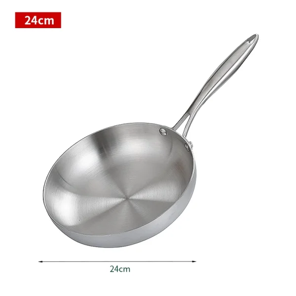 304 Stainless Steel Frying Pan NonStick Pan Fried Steak Pot Uncoated Kitchen Cookware for Gas Stove and Induction Cooker - Image 10