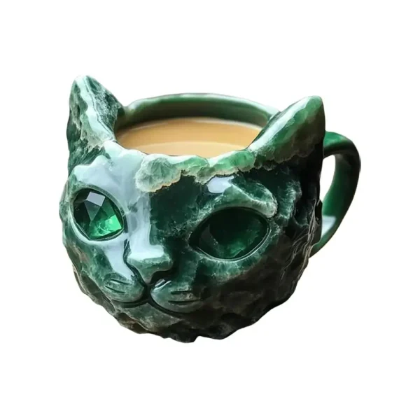 Cat Mug Cat Mineral Crystal Coffee Mugs Tea Cup Handmade Resin Drinking Bottle Cute Animal Home Decor For Kitchen Living Room - Image 8