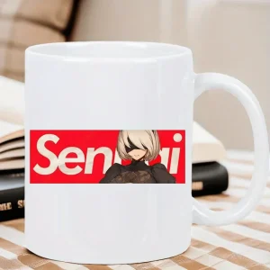 Senpai Anime Character Ceramic Mug - Unique Design, Perfect for Coffee and Tea Lovers, Ideal Gift for Anime Fans Water cup