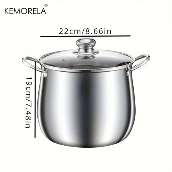 1Pc Stainless Steel Soup Pot Large Capacity Household Noodle Cooking Pot Stew Chicken Soup Induction Cooker Gas Stove Universal - Image 7
