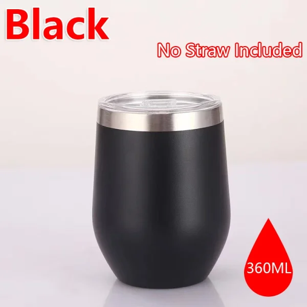 360ml Stainless Steel Eggshell Wine Tumbler Double Wall Vacuum Insulated Cup for Coffee Tea Office Home Travel - Image 8