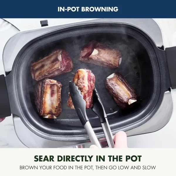 GreenPan Elite 8 - in -1 Programmable 6QT Electric Slow Cooker, Dishwasher Safe Lid & Removable Crock, PFAS-Free Healthy Ceramic - Image 6