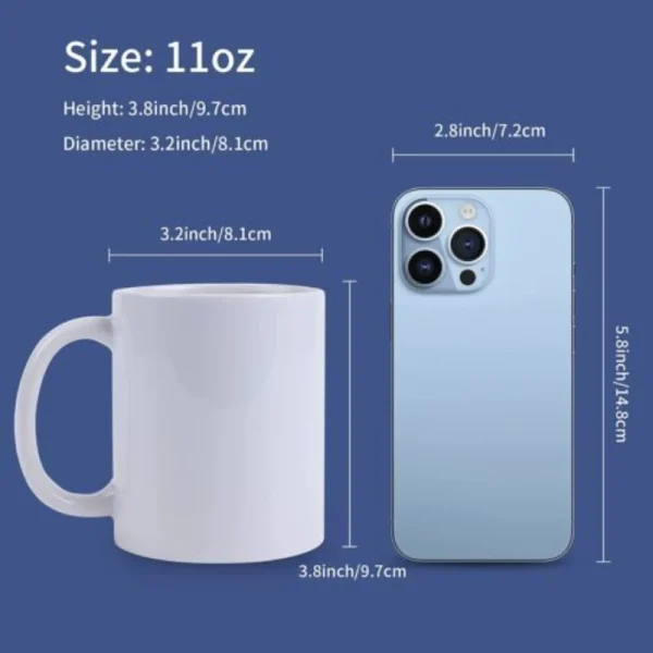 HTVRONT 6 Pack 11 OZ Sublimation Mugs Blank Set Classic Drinking Cups with Handles for Latte DIY Mug Gift for Sublimation Paper - Image 6