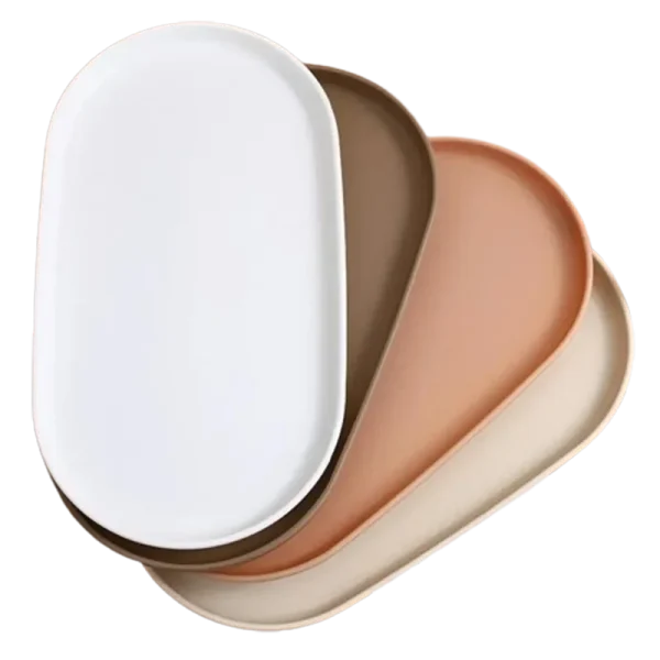 Fruit Plate Dessert Tray Stackable Oval Food Serving Tray Free Bone Dish Snack Plate Reusable Smooth Edge Food Plate for Kitchen - Image 10