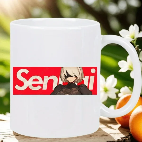 Senpai Anime Character Ceramic Mug - Unique Design, Perfect for Coffee and Tea Lovers, Ideal Gift for Anime Fans Water cup - Image 6