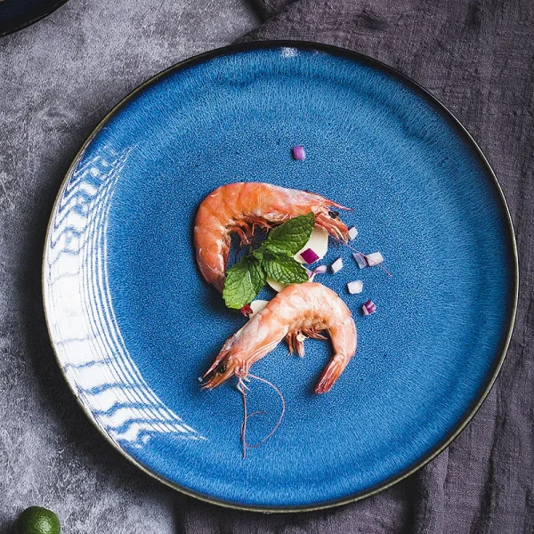 Japanese Blue Kiln Change Ceramic Tableware American Tableware Retro Household Dishes Set Rice Bowl Dishes Restaurant Plate - Image 3