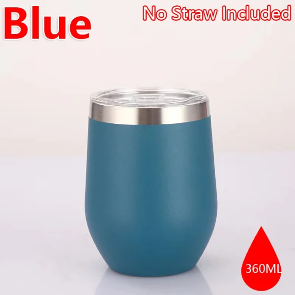 360ml Stainless Steel Eggshell Wine Tumbler Double Wall Vacuum Insulated Cup for Coffee Tea Office Home Travel - Image 9