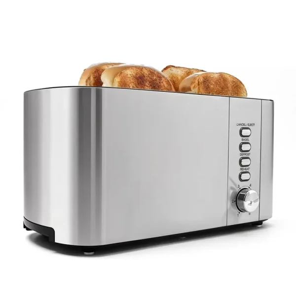 4 Slice Toaster Long Slot Extra Wide Bagel Toaster with Defrost Reheat Function True Bagel Control 6 Browning Levels Easy Clean - Image 2
