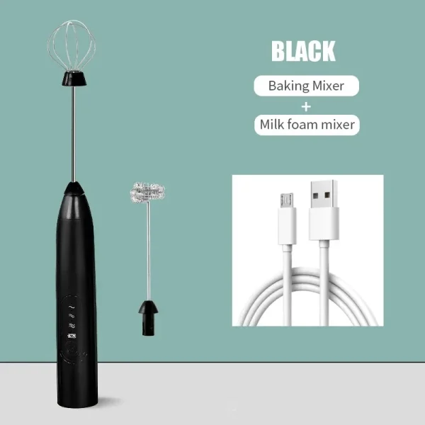 Kitchen Accessories Coffee Stirrer Baking Mixer USB Charging Electric Egg Beater 2-in-1 Double Head Milk Whisk Tools Gadgets Bar - Image 7