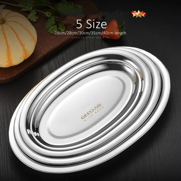 LFGB Certificated 304 Stainless Steel Fish Steaming Plate Ultra Durable Never Broken Seafood Dish Easily Clean Barbecue Cutlery - Image 4