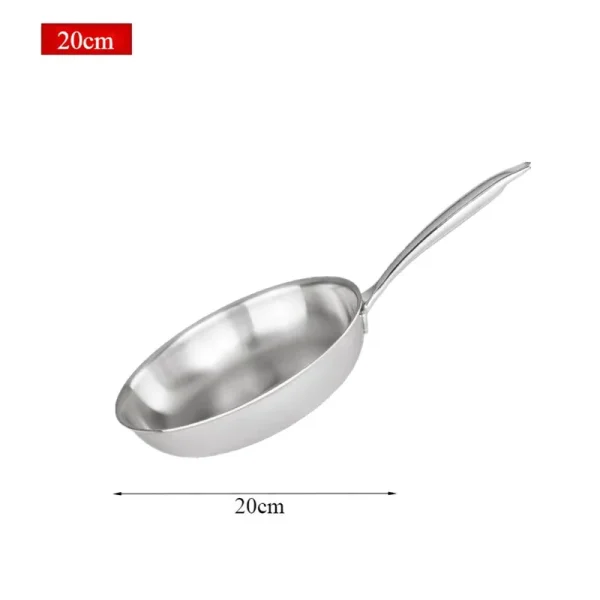 Stainless Steel Frying Pan, NonStick Pan Fried Steak Pot  Uncoated Kitchen Cookware For Gas Stove and Induction Cooker - Image 8