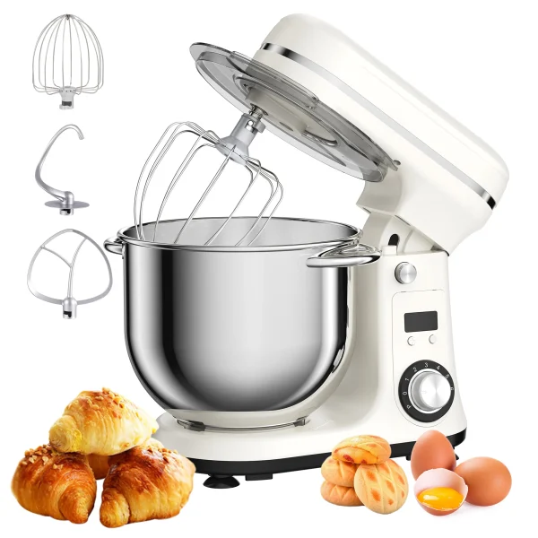 BioloMix Kitchen Food Stand Mixer, Blender, Quiet Motor, Cream Egg Whisk, Whip Dough Kneader, 6-Speed, 1200 W, 6 L, DC - Image 8