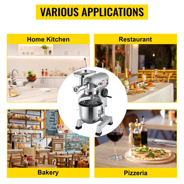 SucceBuy 20Qt Commercial Electric Stand Food Mixer 1100W Professional Kitchen Dough Mixer Bread Pastry Kneading Whipping Machine - Image 2