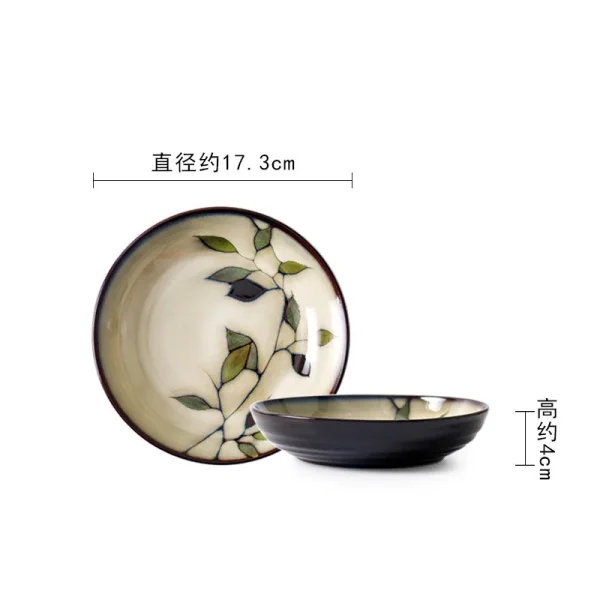 1Pcs Creative Painted Kiln Glazed Leaf Ceramic Plate Tableware Western Steak Salad Dessert Cake Sushi Storage Decoration Plate - Image 8