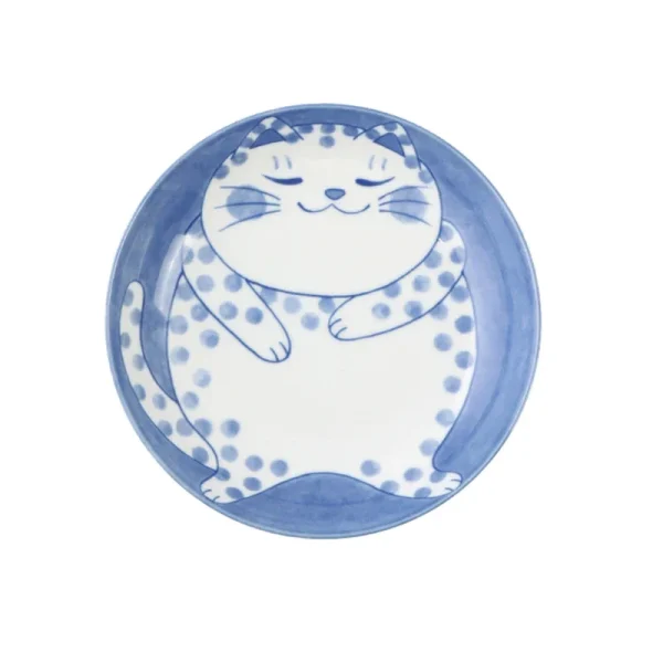 Cute Cat Ceramic Plate Japanese Plate Blue and White Porcelain Bowl Home Creative Personality Plate Home Kitchen Tableware - Image 6