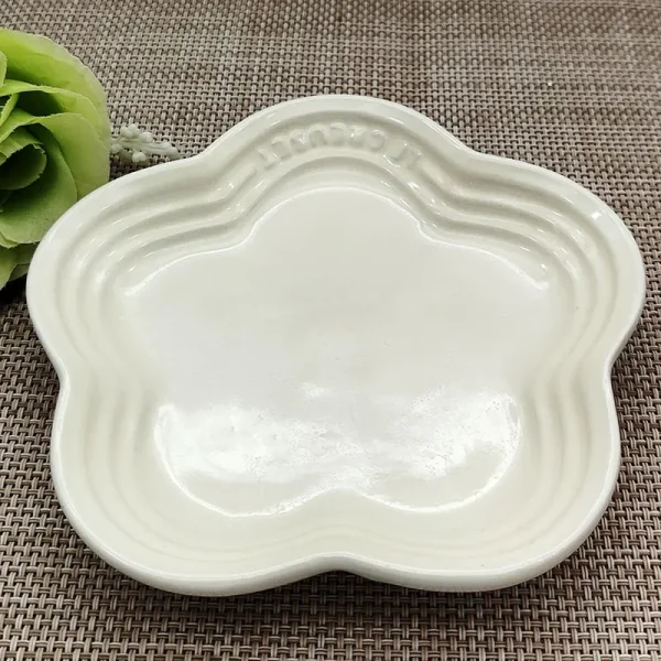 Dishs Spit Ceramic Small Tableware Color Plum French Cake Dish Cool Bone Plates Dessert 14cm Sauce Blossom Plate Gradual - Image 12