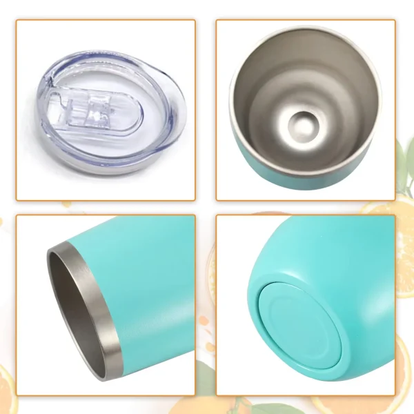 360ml Stainless Steel Eggshell Wine Tumbler Double Wall Vacuum Insulated Cup for Coffee Tea Office Home Travel - Image 6