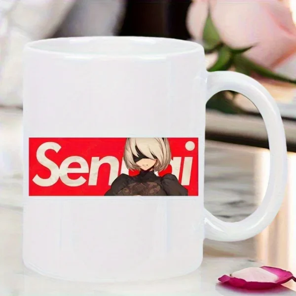 Senpai Anime Character Ceramic Mug - Unique Design, Perfect for Coffee and Tea Lovers, Ideal Gift for Anime Fans Water cup - Image 5