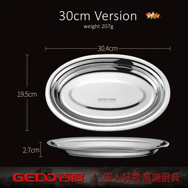 LFGB Certificated 304 Stainless Steel Fish Steaming Plate Ultra Durable Never Broken Seafood Dish Easily Clean Barbecue Cutlery - Image 11