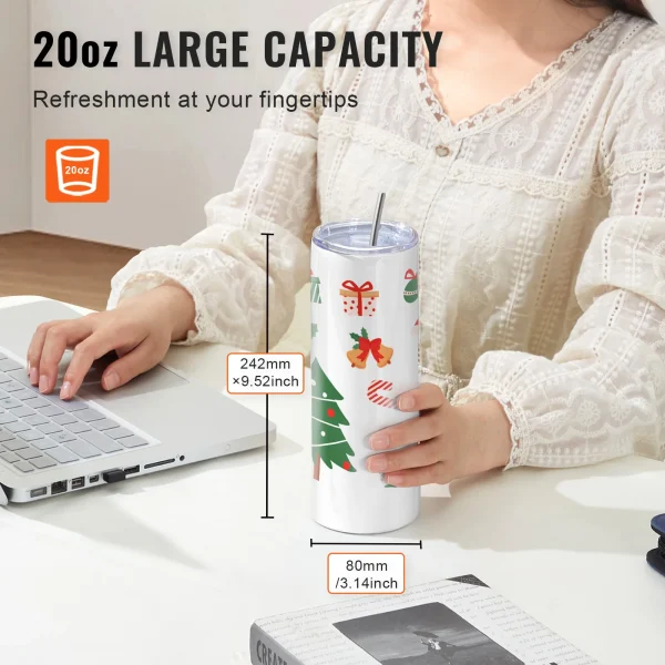 SucceBuy 8/12/14/16/24/50PC Straight Sublimation Tumblers Blank Tumbler Bulk Stainless Steel Double Tumbler Cups Heat Transfer - Image 4