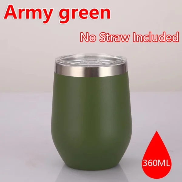 360ml Stainless Steel Eggshell Wine Tumbler Double Wall Vacuum Insulated Cup for Coffee Tea Office Home Travel - Image 7
