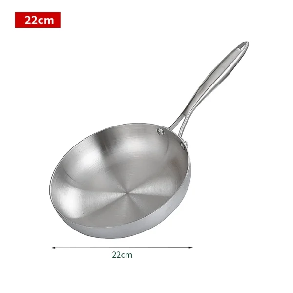 304 Stainless Steel Frying Pan NonStick Pan Fried Steak Pot Uncoated Kitchen Cookware for Gas Stove and Induction Cooker - Image 8