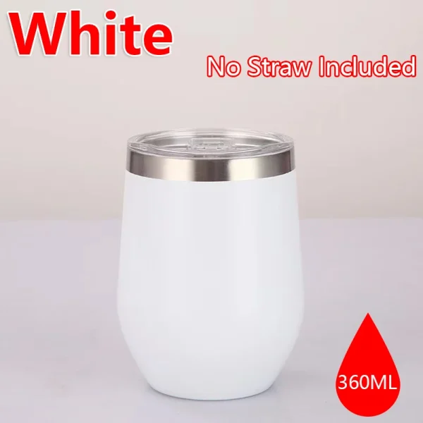 360ml Stainless Steel Eggshell Wine Tumbler Double Wall Vacuum Insulated Cup for Coffee Tea Office Home Travel - Image 11