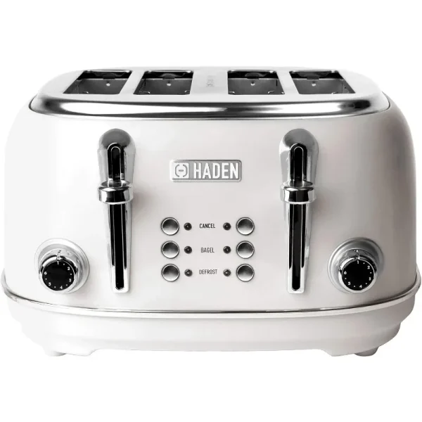 Heritage Stainless Steel 4-Slice Toaster with Extra-Wide Slots, Ivory