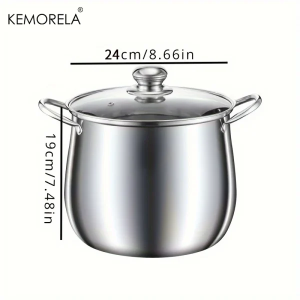 1Pc Stainless Steel Soup Pot Large Capacity Household Noodle Cooking Pot Stew Chicken Soup Induction Cooker Gas Stove Universal - Image 6