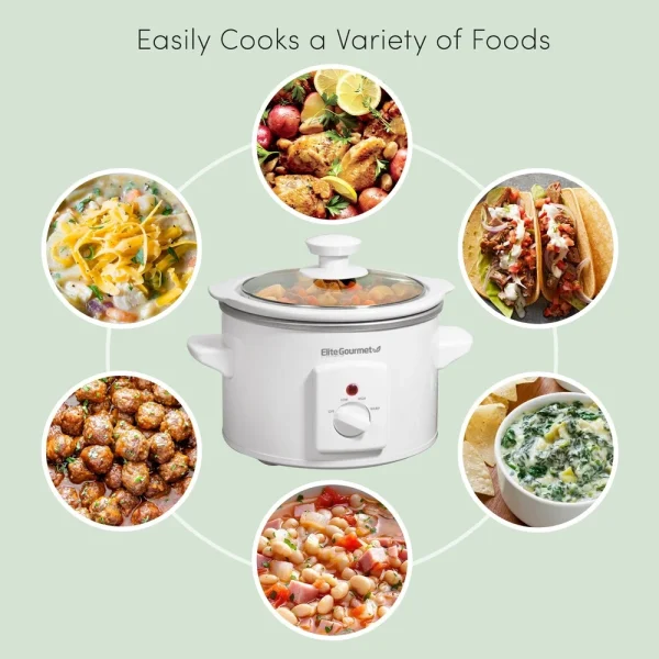 1.5Qt Mini Slow Cooker Stainless Steel Compact Kitchen Appliance with Removable Stoneware Pot Tempered Glass Lid Temperature - Image 5