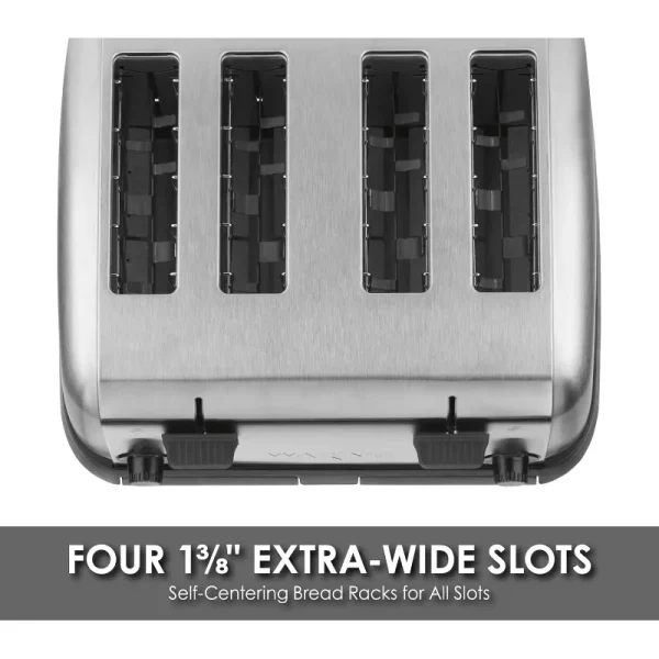 Waring Four-Compartment Pop-Up Toaster, Silver - Image 5