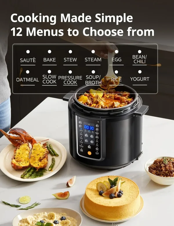 9-in-1 Electric Pressure Cooker, 14 Presets Instant Multi Cooker Olla de Presion Non-Stick Pot Yogurt Maker Rice Cooker Slow Coo - Image 2