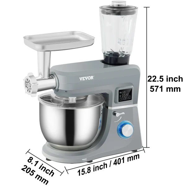 SucceBuy 5.5/7LElectric Stand Mixer with 6Speeds LCD Screen Timing Food Mixer Cream Egg Whisk Whip Dough Kneader With Steel Bowl - Image 7