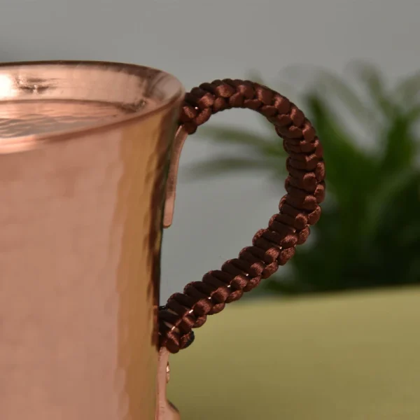 Pure Copper Beer Coffee Cup And Cover Disc Milk Mug Retro Handcrafted Weave Handle 350ml Drinking Cups Drinkware Couple Gifts - Image 5